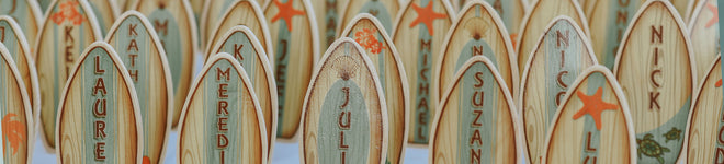 MINI SURFBOARD PLACE CARDS/FAVORS