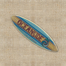 Load image into Gallery viewer, Mini Personalized Surfboard - 8" Long - Blue with Wave Drop Design - Add a name, surf spot, beach, city, or vacation destination