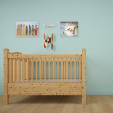 Load image into Gallery viewer, Baby Crib Mobile, Nautical Baby Nursery Mobile, Wooden Surfboard Baby Mobile, Best Baby Crib Mobile for a Surf or Beach Themed Baby Room