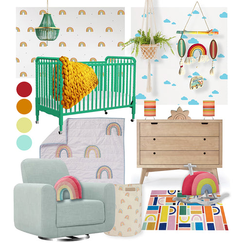 Baby Room Inspiration | Rainbow Themed Nursery