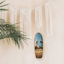Load image into Gallery viewer, Mini Wooden Surfboard Art - Beach  Bonfire on Longboard
