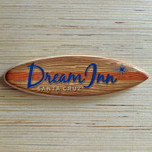 Load image into Gallery viewer, Mini Wooden Surfboard - Dream Inn Santa Cruz Woody
