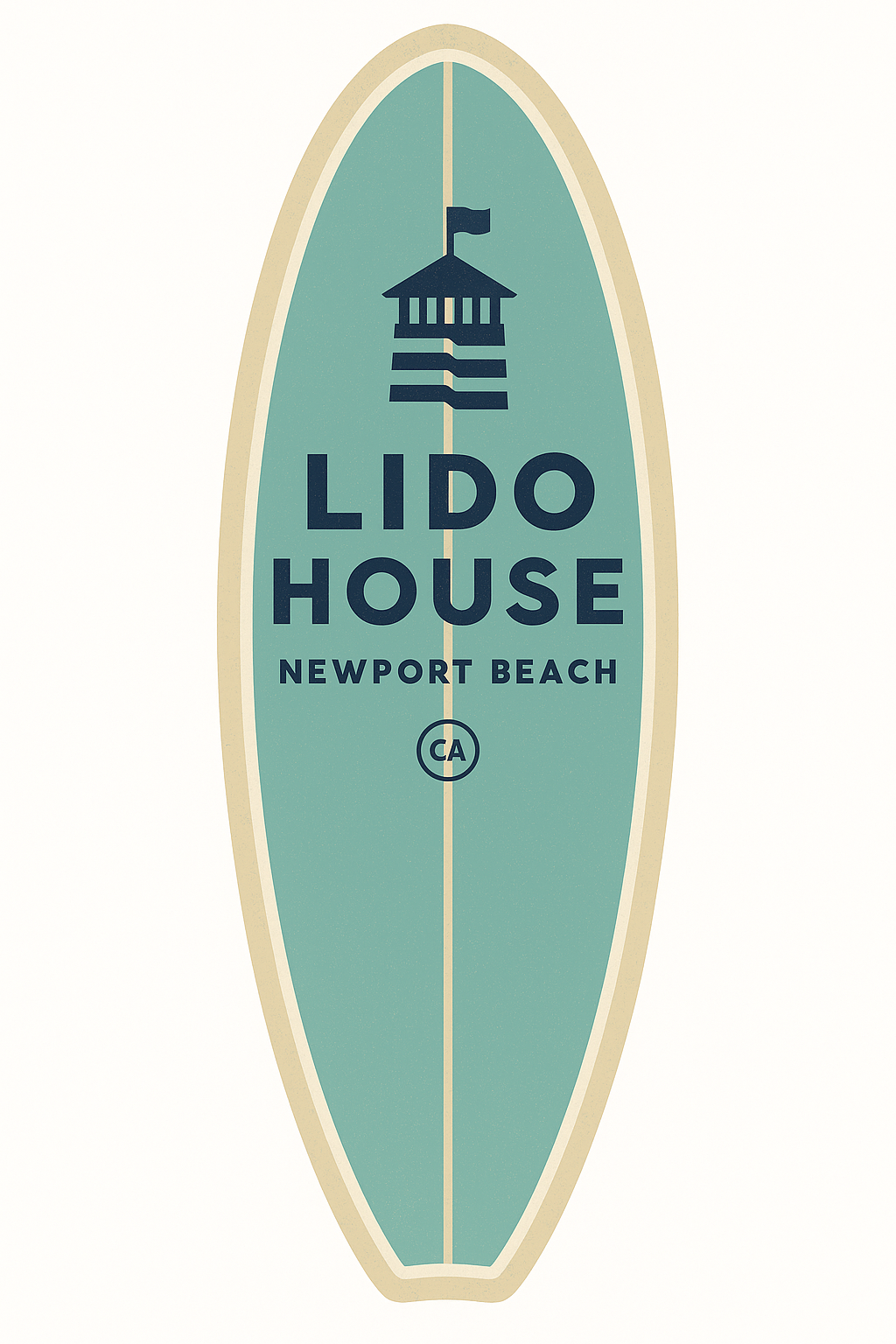 Mini Wooden Surfboard - Lido House - Vintage Aqua