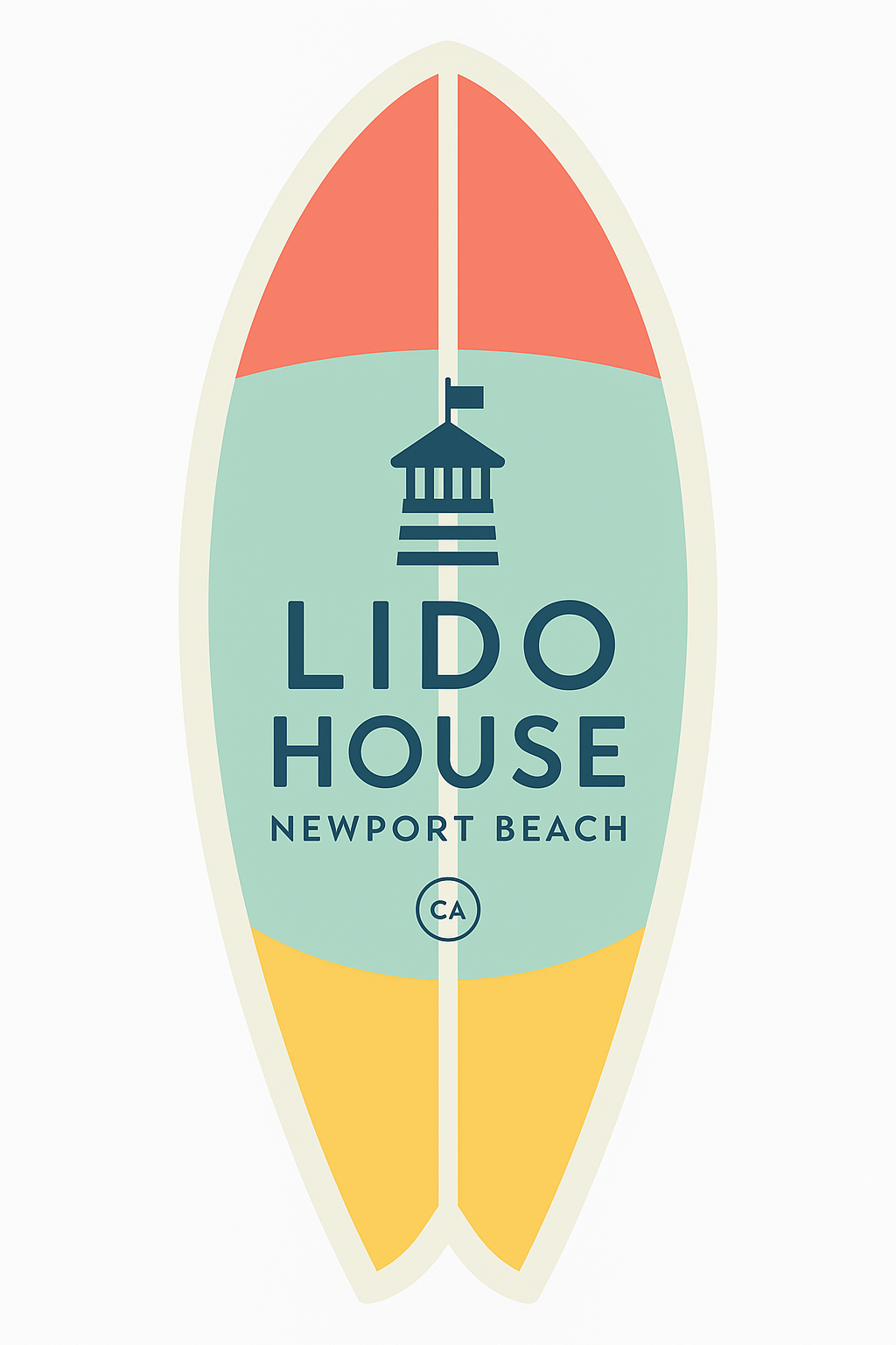 Mini Wooden Surfboard - Freestanding with Fin - Lido House Warm Colors