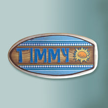 Load image into Gallery viewer, Personalized Surfboard Nameplate - Blues - 14&quot; Long
