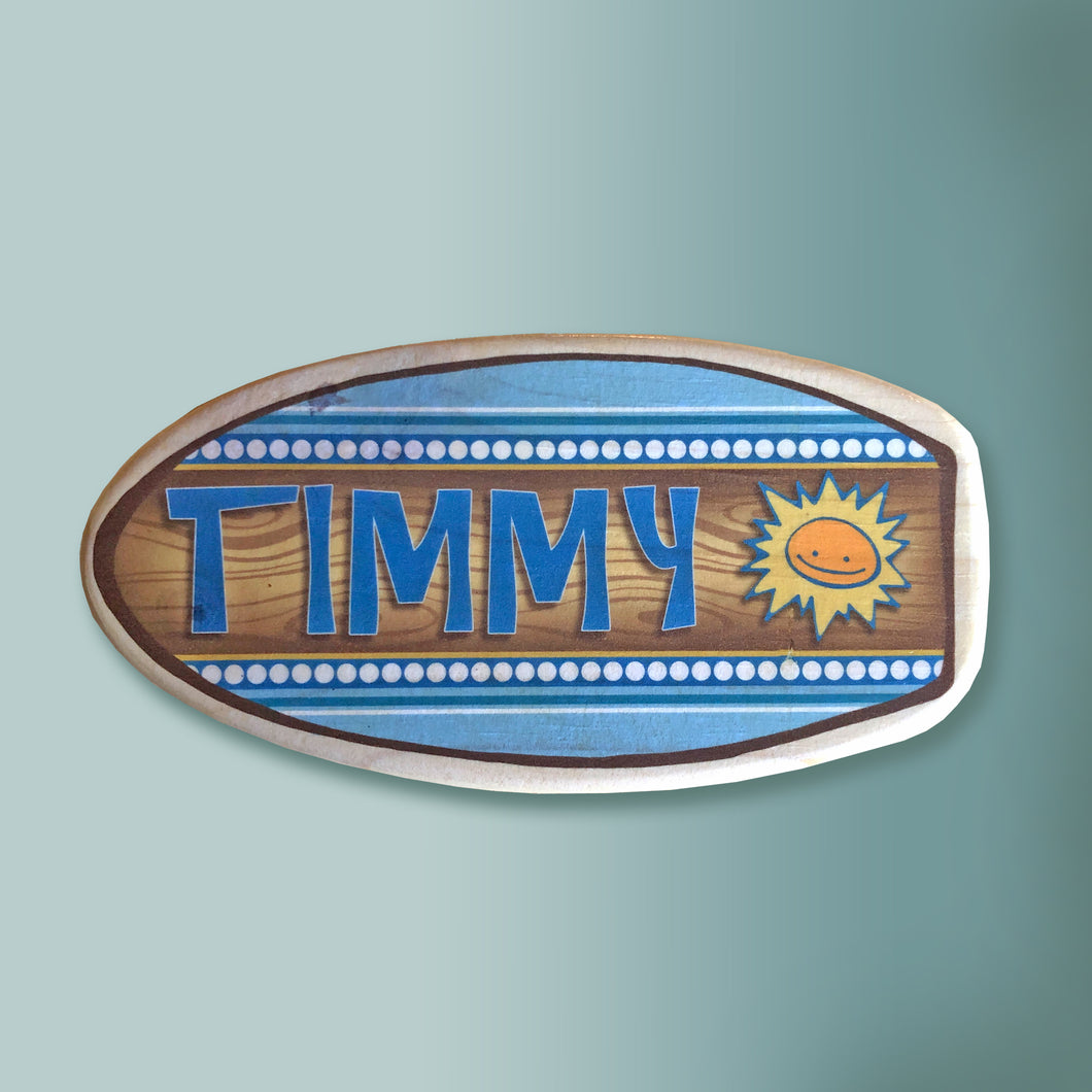 Personalized Surfboard Nameplate - Blues - Size: 5