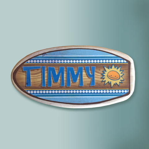 Personalized Surfboard Nameplate - Blues - Size Small: 5"x10"