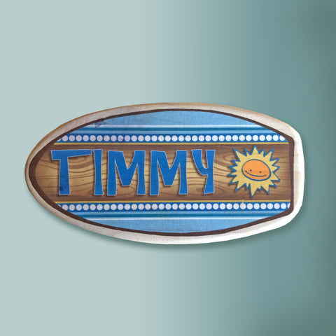 Personalized Surfboard Nameplate - Blues - 14" Long
