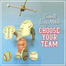 Load image into Gallery viewer, Handmade Wooden Baseball Baby Mobile
