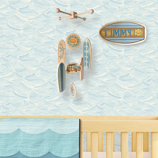 Personalized Surfboard Nameplate - Blues - Size Small: 5"x10"