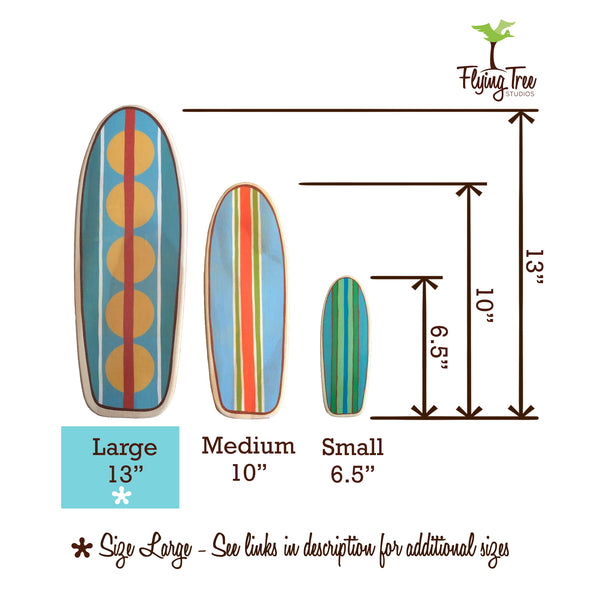 LARGE Personalized Surfboard Wall Decor, 13 Inch Mini Wooden Longboard