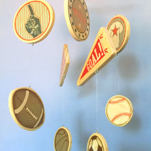 Load image into Gallery viewer, baseball baby room crib mobile, football baby room, soccer baby room, baseball baby room

