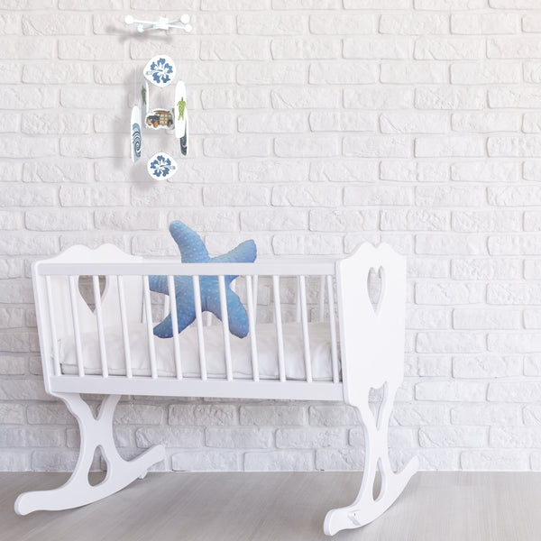 a baby mobile for a beach inspired baby nursery