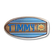 Load image into Gallery viewer, Personalized Surfboard Nameplate - Blues - 14&quot; Long
