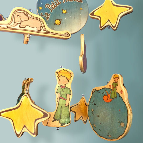 Wooden Baby Mobile with The Little Prince Planet