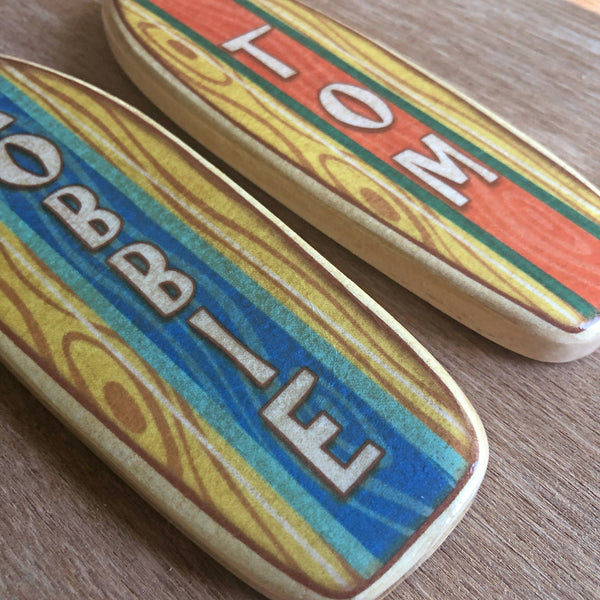 LARGE Personalized Surfboard Wall Decor, 13 Inch Mini Wooden Longboard