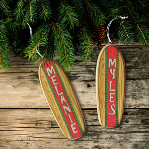 Mini Longboard Ornament - Personalized Surfboard Gift